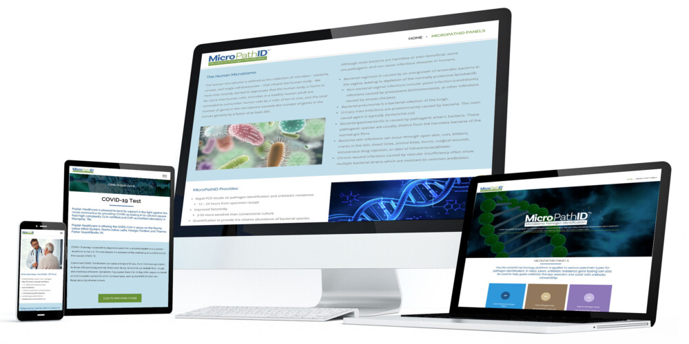 MicroPathID Website on various screens