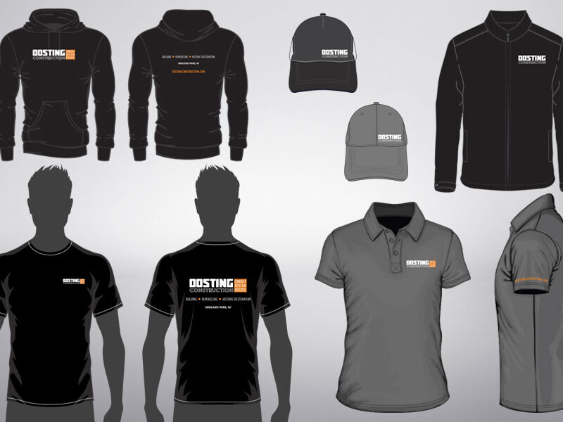 Oosting Logo on shirts and hats